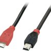 LINDY Kabel USB USB 2.0 Złącze męskie USB Micro-B, Złącze męskie USB Mini-B 0.50 m czarny z funkcją OTG 31717