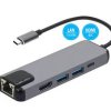 ROZDZIELACZ ADAPTER USB-C NA 2XUSB USB-C HDMI 4K LAN RJ45 (ZLHUB-5IN1LAN)
