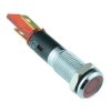 Red LED 8mm Flat Metal Panel Indicator 12V