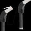 80277 Cat.6a patch cable, S/FTP, 45° angled down, 3 m, black