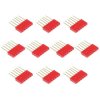 Listwa stykowa 2.54mm prosta 1x6, czerwona - 10 szt.