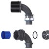 Łącznik do kanałów kablowych Flexicon gwint M16 16mm Kolanko 90° Nylon 66 IP66, IP67, IP68, IP69 Czarny, szary