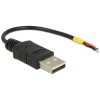Delock 85250 USB 2.0 cable USB-A plug to open ends 0.10 m Black