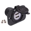Dual USB-A 5V 2.1A Panel Mount Socket with LED & Flange A13-194BPS-BB3