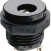 DC panel socket, pin Ø 2.35 mm, hole Ø 6.3 mm, black, NEB/J 25 C