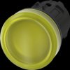 3SU1001-6AA30-0AA0 Indicator light, 22 mm, round, plastic, yellow, lens, smooth