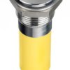 Lampka kontrolna do montażu panelowego 12V dc, Żółta 14mm LED Chrom Faston, oczko lutownicze RS PRO