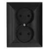 OPAL Gniazdo podwójne bez uziemienia czarny mat GPt-5 Op CZ/MAT