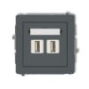 Deco Gniazdo Podwójne 2Xusb-Aa 3.0 Grafitowy Mat 28Dgusb-6
