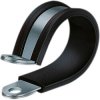 Tubing clip, with rubber trim, clamping range 21-21 mm, galvanised steel/rubber, for hose, 10308000016