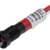 Lampka kontrolna do montażu panelowego 230V ac, czerwona 8mm LED Czarny RS PRO