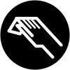 Button plate, round, symbol hand, for pushbutton, 218175