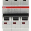 Wyłącznik nadprądowy MCB, Typ C, 3-biegunowy, 63A, 400V, 12V, na szynę DIN, ABB S203-C63, S200