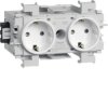 Gniazdo Schuko 2-kr wtyk zacisk.mont.front bia GS20019010