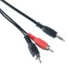 1m Red / Black Twin Phono Male RCA to 3.5mm Stereo Plug Lead