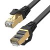 Patchcord S/Stp Kat.7 Kabel Sieciowy Lan 2X Rj45 Płaski Linka Poe Czarny 10M...