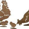 Siena Garden Figura dekoracyjna Rodzina kurczaków blacha stalowa brązowy