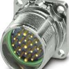 Flange socket, M23, 19 pole, crimp connection, ONECLICK quick locking system, straight, 1718624