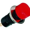 Przełącznik; przyciskowy; PB301AR; ON-OFF; czerwony; bez podświetlenia; do lutowania; 2 pozycje; 3A; 125V AC; 14mm; 25mm; Highly
