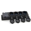 Listwa, gniazdo gumowe (TPE) poczwórne schuko IP44 4x16A 2P+Z, kolor czarny, TRG-4SCH