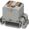 Distribution block, push-in connection, 0.14-4.0 mm², 7 pole, 24 A, 8 kV, gray, 3273198