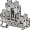 Terminal block, 4 pole, 0.2-4.0 mm², clamping points: 2, gray, screw connection, 30 A, NSYTRV44D