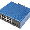 Przemysłowy switch PoE 8xRJ45 GbE + 2xSFP, L2, 30W/port DN-651157