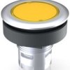Pushbutton, unlit, waistband round, yellow, front ring silver, mounting Ø 22.3 mm, 1.30.090.262/0400