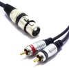 Kabel XLR Żeński 2x Wtyk RCA 1,5m Vitalco MKr08