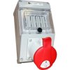 Zestaw instalacyjny z gniazdem 16A 5P+2x2P+Z czerwony 4 moduły IP44 ZI34X211