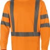 T-shirt ostrzegawczy z długimi rękawami z poliestru, kl. 3, kolor Pomarańczowy Fluo, rozmiar: 5XL, COSMOOR5X