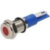 R-TECH 657025 Panel Indicator 8mm Flat 24V Red Nickel Brass