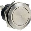 Vandal-proof pushbutton, 1 pole, silver, unlit , 1 A/50 V, mounting Ø 19.2 mm, IP68, MP0037