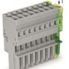 Socket header, 9 pole, pitch 5 mm, straight, green-yellow/gray, 769-109/000-036