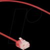 80800 RJ45 Network Cable Cat.6 UTP Ultra Slim 0.3 m red with short plu