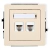 Mechanizm gniazda telefonicznego podwójnego 2xRJ11, 4-stykowy