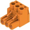 Pin header, 3 pole, pitch 5.08 mm, straight, orange, 1943590000
