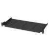 Półka 1U 150mm rack 19, 2 pkt mocowania, perforowana czarna