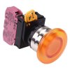 YW4L-A4E01Q0A Amber 22mm Metal Bezel Mushroom Maintained Push Button Switch NC IP65 IDEC