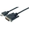 Digitus AK-330300-020-S HDMI to DVI Adapter Cable, 2m, Full HD, Black, Screwable