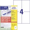 Avery-Zweckform 6601 Etykieta uniwersalna 105 x 148 mm Papier biały 260 szt. Trwały Drukarka Laserowa, kolorowa, Drukark