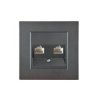 Gniazdo komputerowe VIKO 1xRJ11 + 1xRJ45 kat.5e - antracyt - NOVELLA