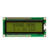 Wyświetlacz monochromatyczny LCD, , Alfanumeryczny, Midas
