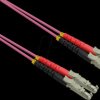 21159496 LWL patch cable, LSH duplex, OM4, 50/125 µm, purple, 7.5 m