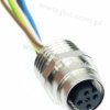 RKF 5/0,5 M gniazdo 5 stykowe M12/FIX metalowe, do obudowy z gwintem montażowym PG9, przewody 0,5m, 11270, RKF505, LUMBERG