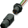 Panel feed through, 0.5 m, socket, 3 pole straight to open end, 2.5 mm², AWG 20-14, 1047355