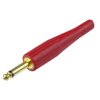 Wtyk JACK 6.3mm mono złocony czerwony