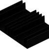 Extruded heatsink, (L x W x H) 75 x 105 x 19 mm, 3 to 1.1 K/W, black anodized, 10021088