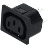 Bulgin PX0695/10/63 IEC Socket Panel Mount 1mm Snap Fit 250V 10A 6.3mm