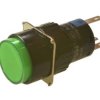 Przełącznik; przyciskowy; LAS1-AY-11/G/6V; ON-(ON); zielony; podświetlenie LED 6V; zielony; do lutowania; 2 pozycje; 5A; 250V AC
